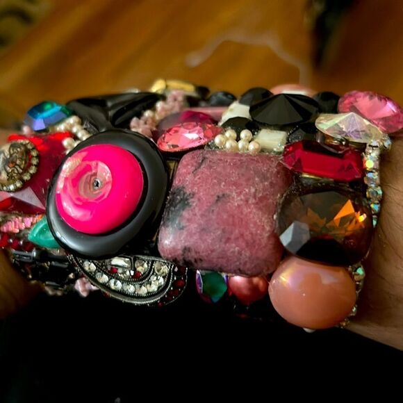 Wendy Gell Colorful Gemstone Statement Bracelet - Picture 2 of 4